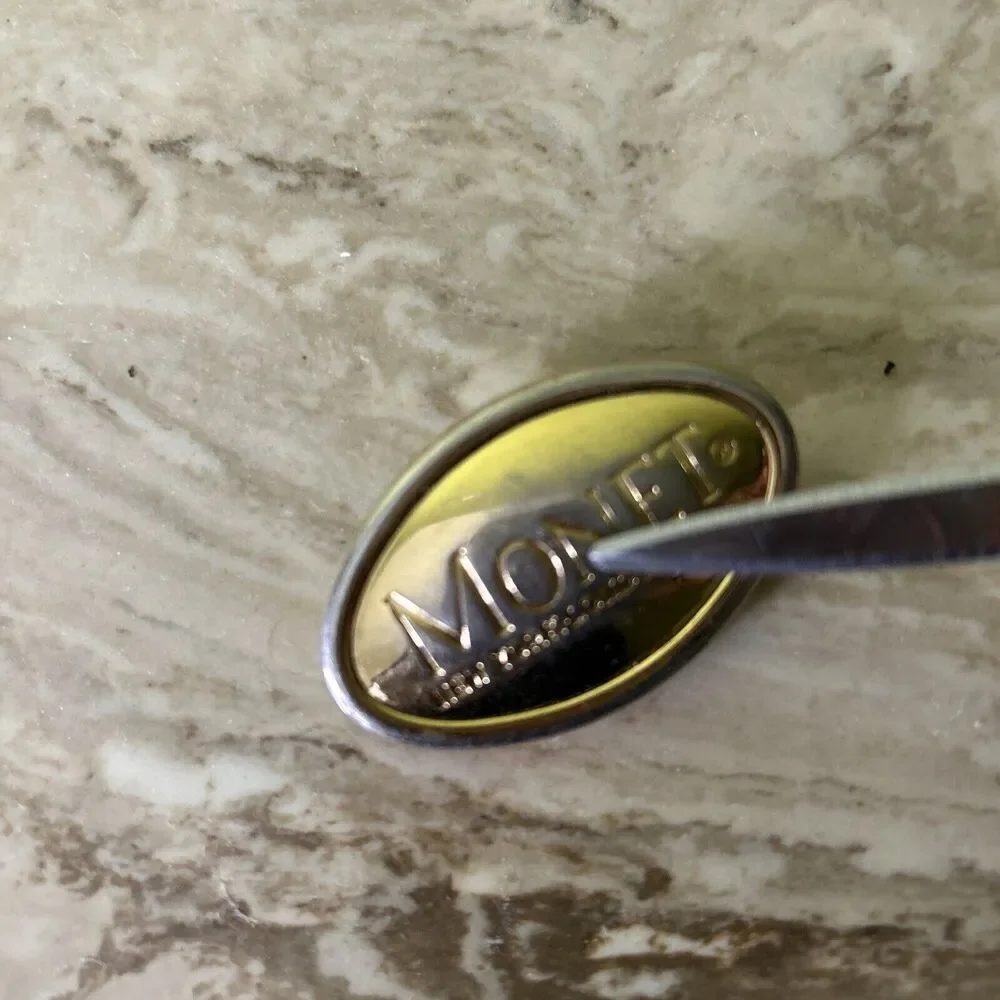 Monet Jewelry Work Pin Brooch FLAWED-Extremely Tarnished